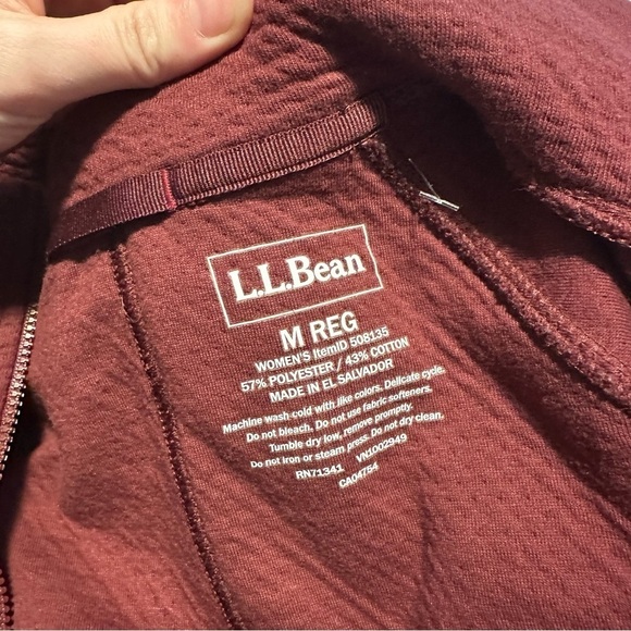 LL bean burgundy red full zip up jacket - Picture 2 of 8